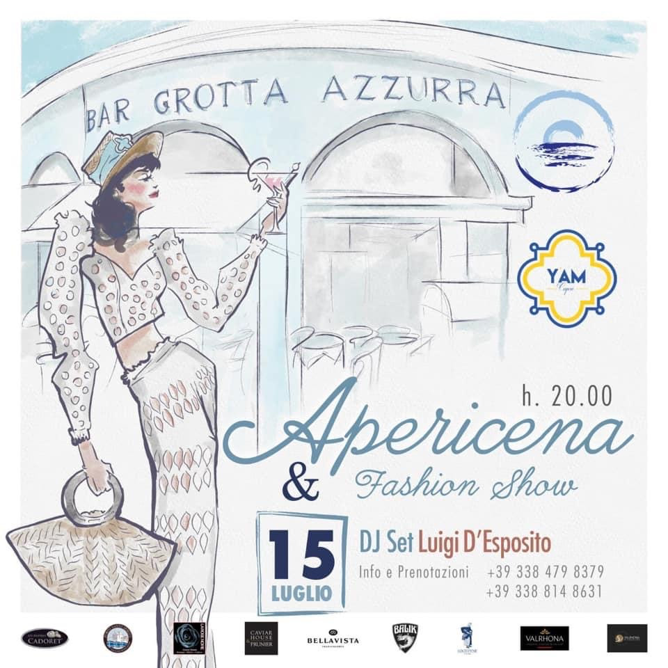 Apericena & Fashion Show al Bar Grotta Azzurra Capri, mercoledì 15 luglio alle 20