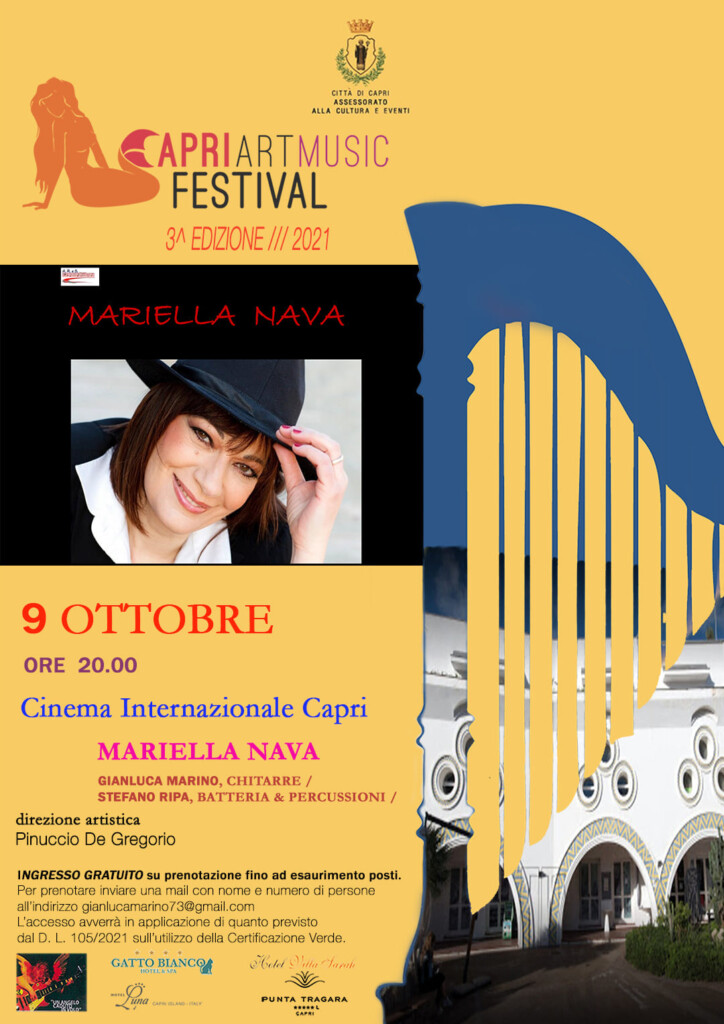 Sabato 9 ottobre Mariella Nava in concerto al Cinema Internazionale