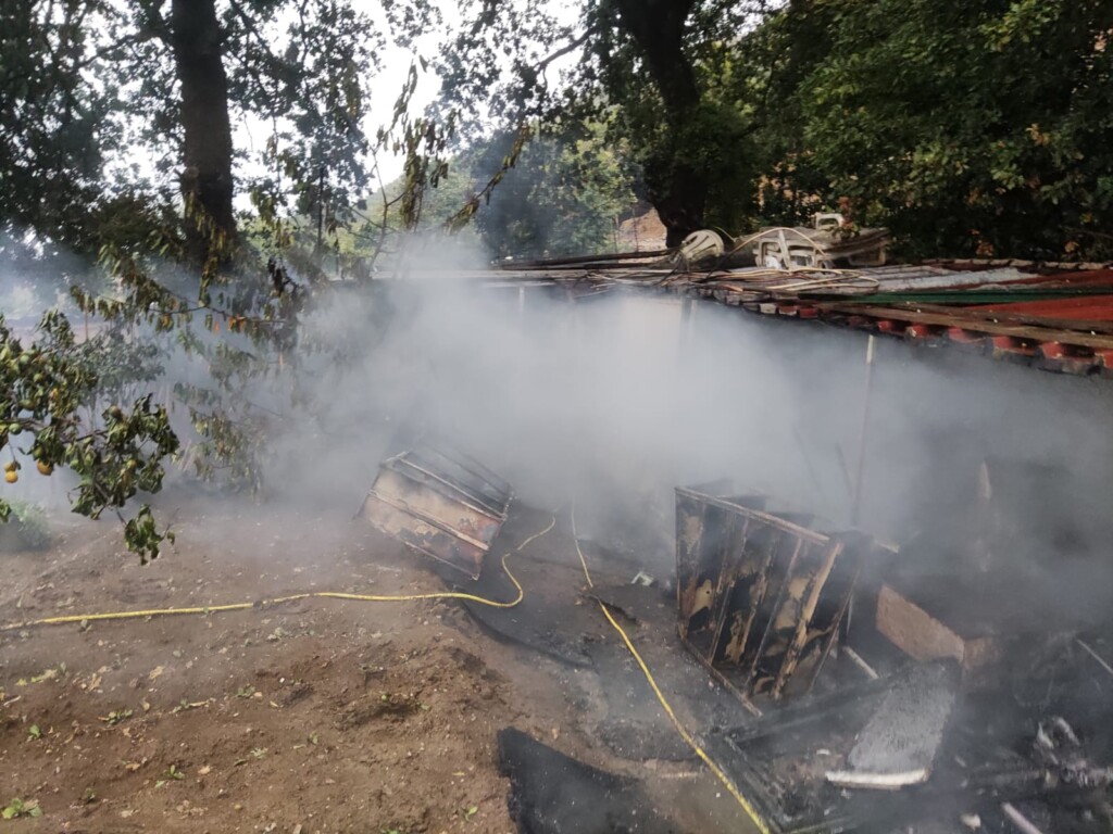 Anacapri, a fuoco baracca in via Migliera, morti due cani da caccia (Photogallery)