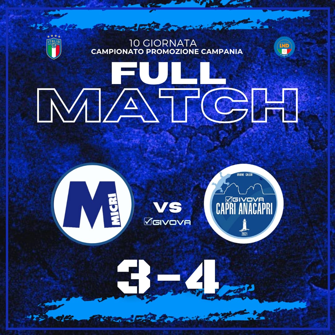 L’Uc Givova Capri Anacapri passa per 4 a 3 sul campo del Micri