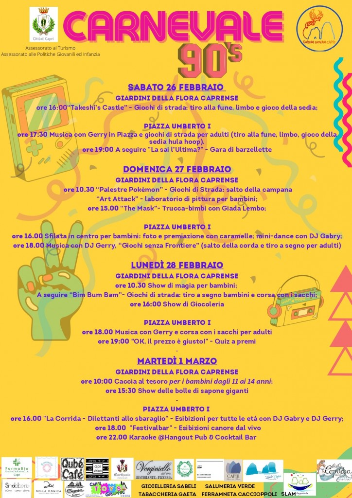 Forum dei Giovani: Carnevale a Capri in tema Anni ’90