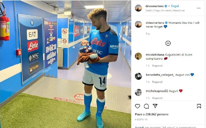 Baby Ciro Mertens e mamma Kat sotto il cielo di Capri