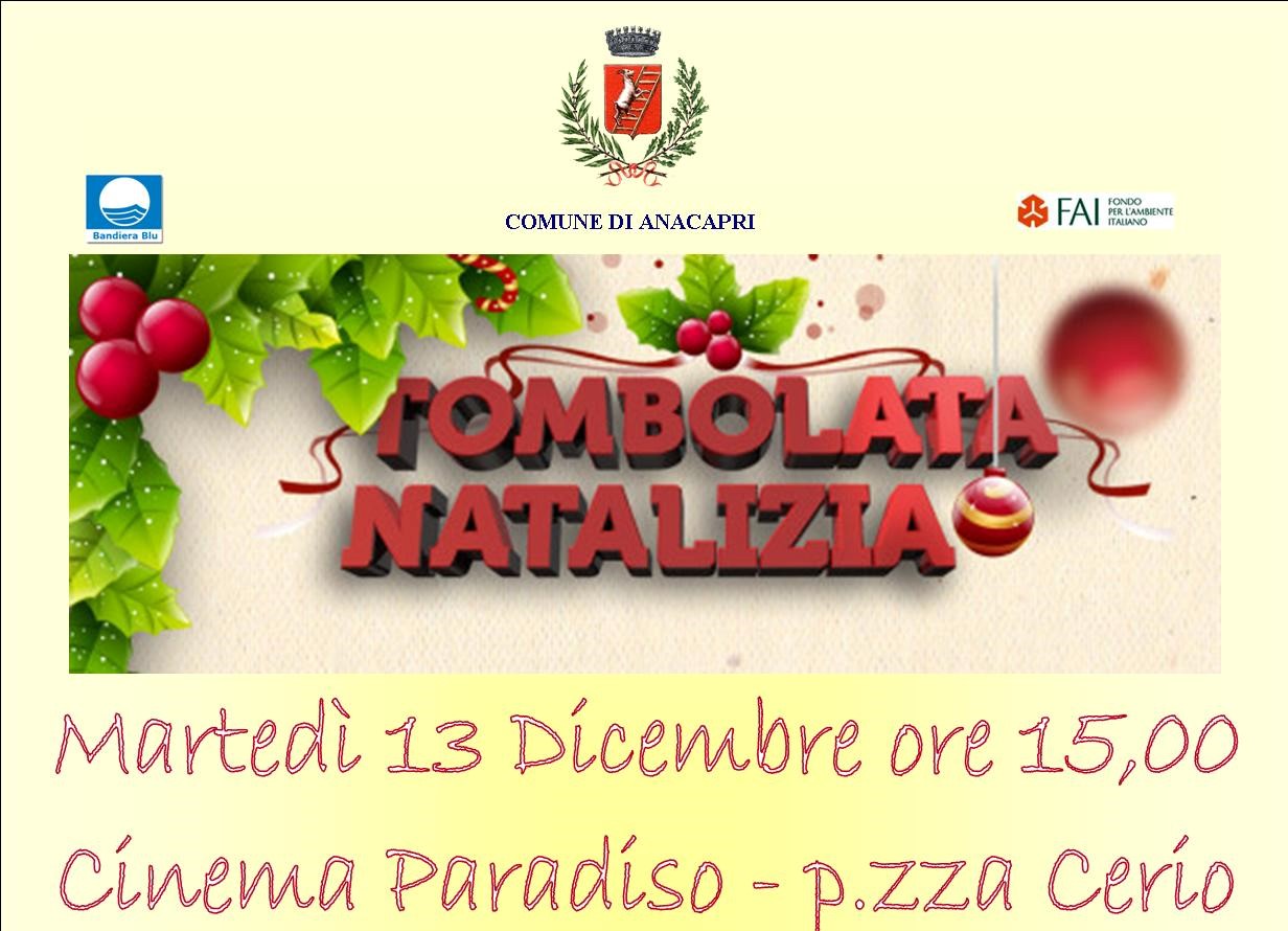 Anacapri: Tombolata Natalizia, martedì 13 dicembre