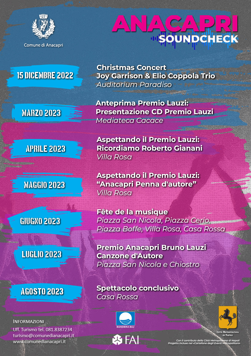 Si inaugura oggi “Anacapri sound check” la rassegna promossa dal comune di Anacapri