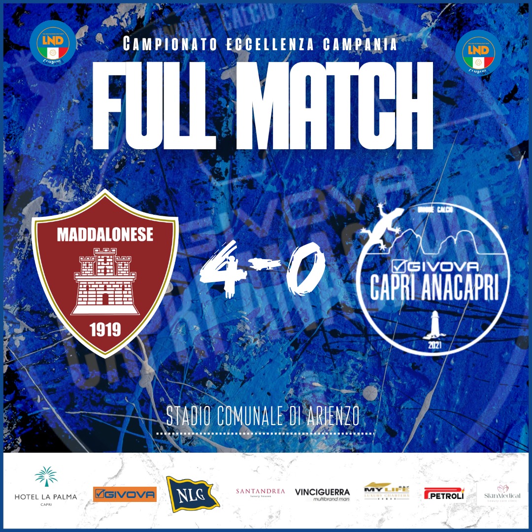 La Maddalonese cala il poker, Capri Anacapri ko!
