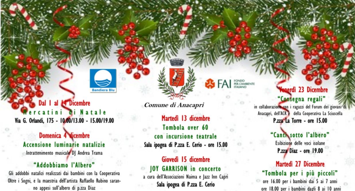 Anacapri: Programma manifestazioni natalizie