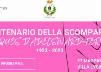 Jacques d’Adelsward-Fersen. La vita e il sogno di un poeta a Capri. Centenario della scomparsa, sabato 27 maggio a Villa Lysis