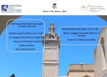La Nuova Orchestra Scarlatti alla Certosa di Capri, due appuntamenti concertistici il 6 e il 30 Aprile 2024