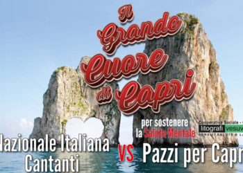 IL GRANDE CUORE DI CAPRI NAZIONALE CANTANTI e PAZZI PER CAPRI In campo per sostenere la salute mentale