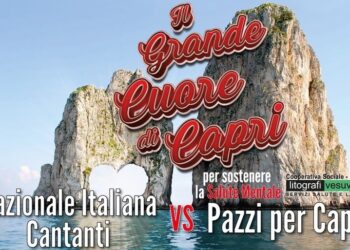 IL GRANDE CUORE DI CAPRI – NAZIONALE CANTANTI e PAZZI PER CAPRI In campo per sostenere la salute mentale Martedì 23 Aprile ore 16.00 Capri