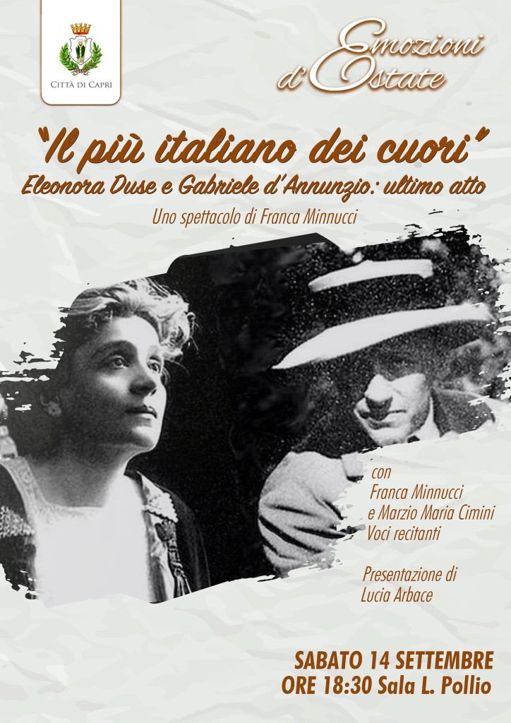 ‘Il più italiano dei cuori”, Sabato 14 settembre, ore 18.30 Sala “L.Pollio”