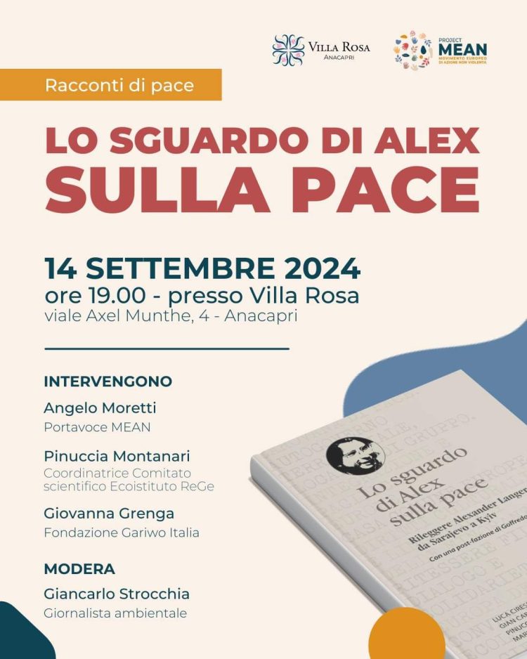 Anacapri: “Lo sguardo di Alex sulla Pace”, 14 settembre ore 19, Villa Rosa