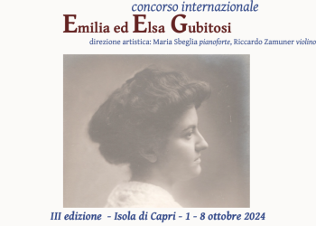 DA MARTEDI’ 2 OTTOBRE LA TERZA EDIZIONE DEL CONCORSO INTERNAZIONALE “EMILIA ED ELSA GUBITOSI”