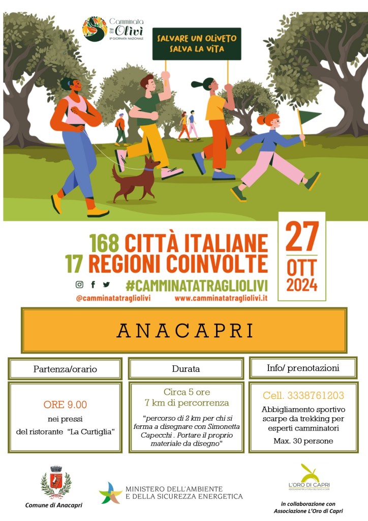 Anacapri: CAMMINATA TRA GLI OLIVI, 27 Ottobre ( Programma Completo)