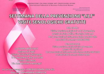 Settimana di prevenzione rosa sull’isola con Fidapa Capri e Lilt