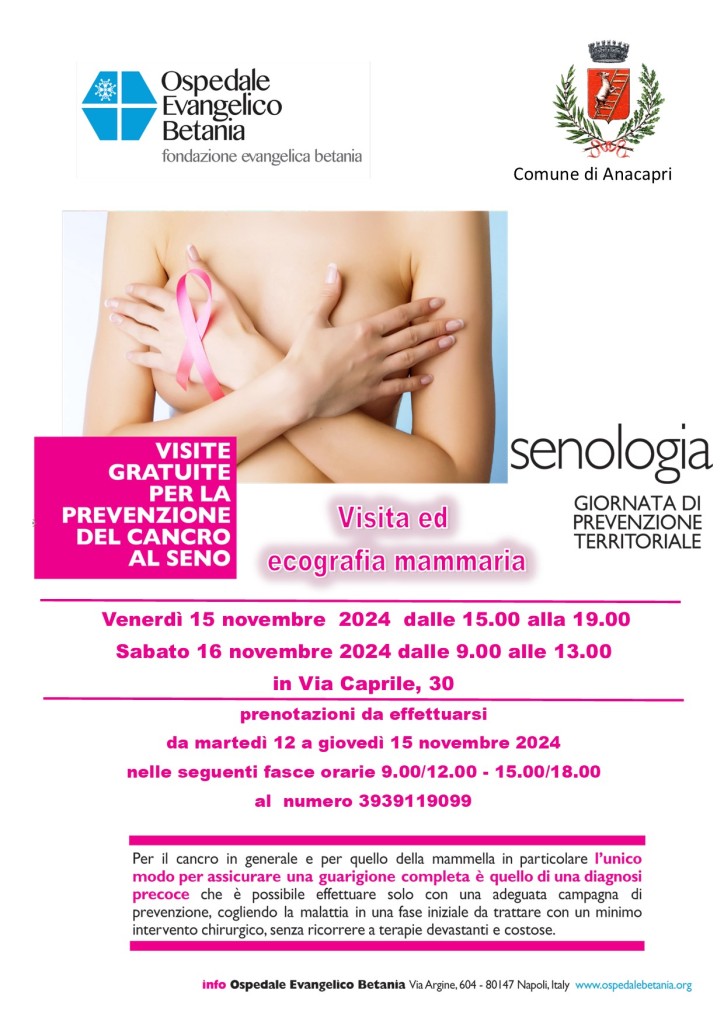 Anacapri: VISITE GRATUITE PER LA PREVENZIONE DEL CANCRO AL SENO