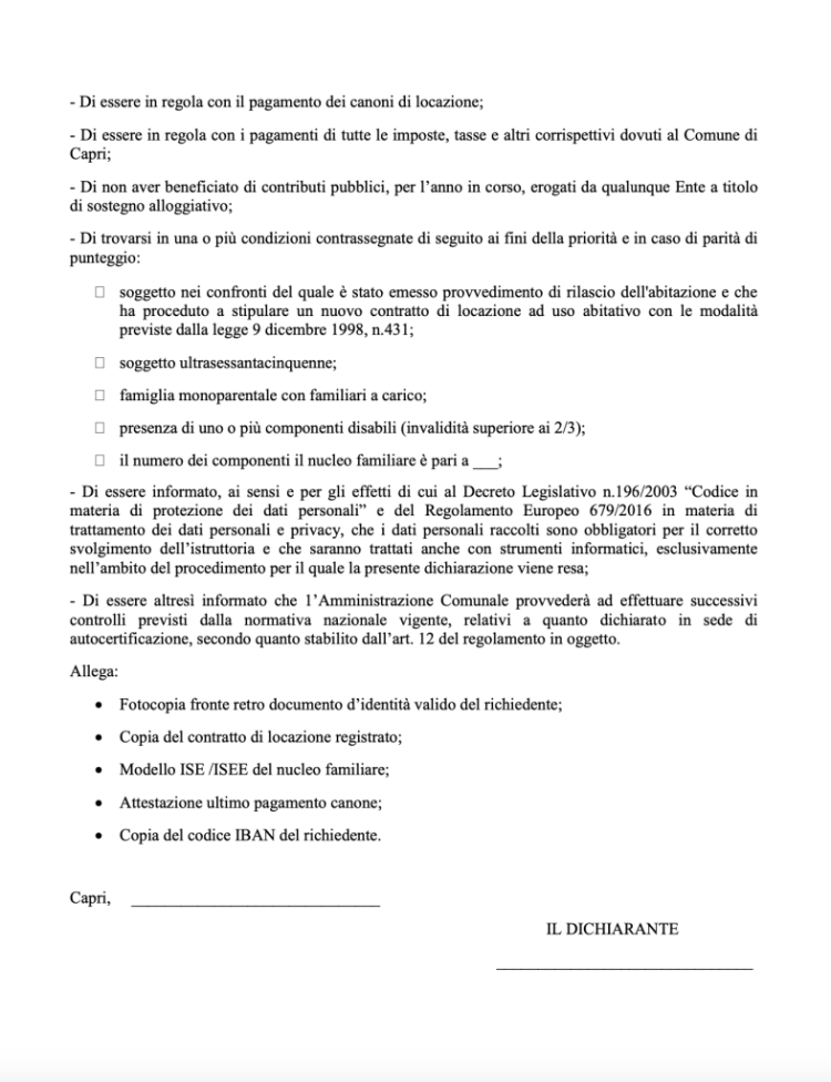 Case a Capri: Il Comune pubblica l’avviso per l’Assegnazione di Contributi