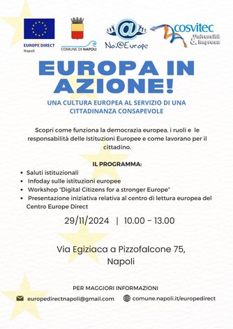 Info-day sulle istituzioni europee “Una cultura europea al servizio di una cittadinanza consapevole”