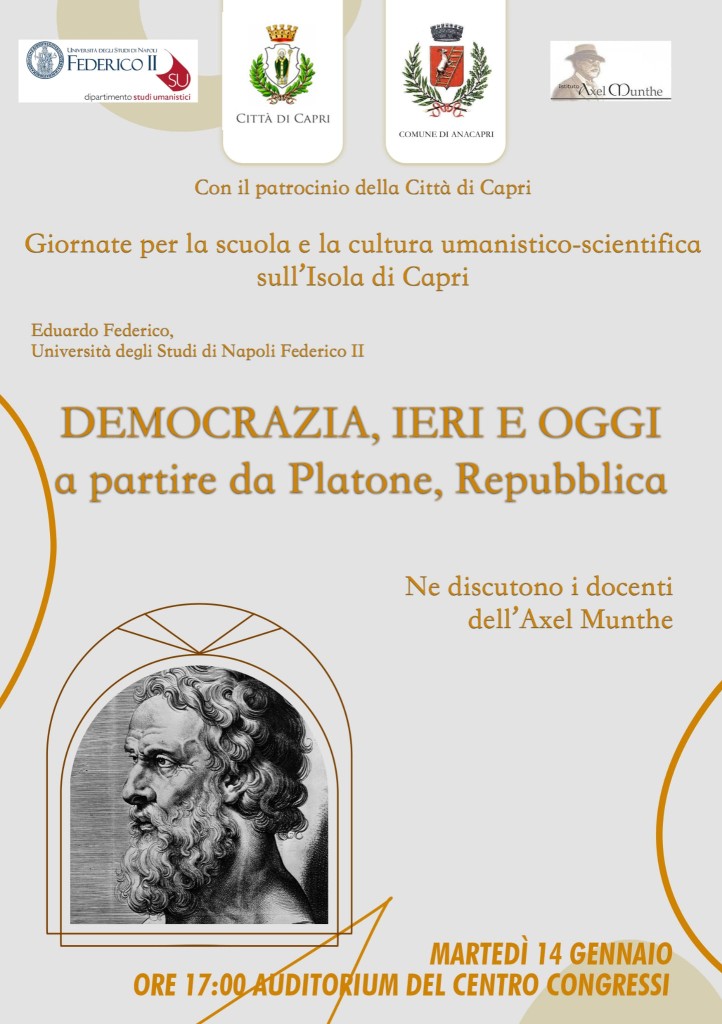 “Giornate per la scuola e la cultura umanistico-scientifica”, Martedì 14 gennaio, ore 17.00 Auditorium del Centro Congressi