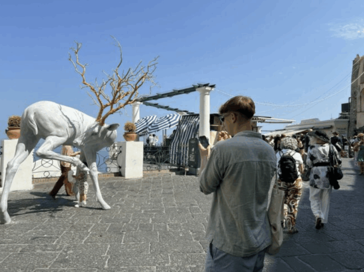 “Forest Guardian” la maxi scultura arriva in Piazzetta a Capri (Photogallery)