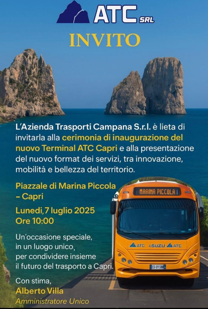 CAPRI: A MARINA PICCOLA LA PRESENTAZIONE DEL NUOVO TERMINAL ATC E DI UN MODERNO E INNOVATIVO FORMAT DEI SERVIZI