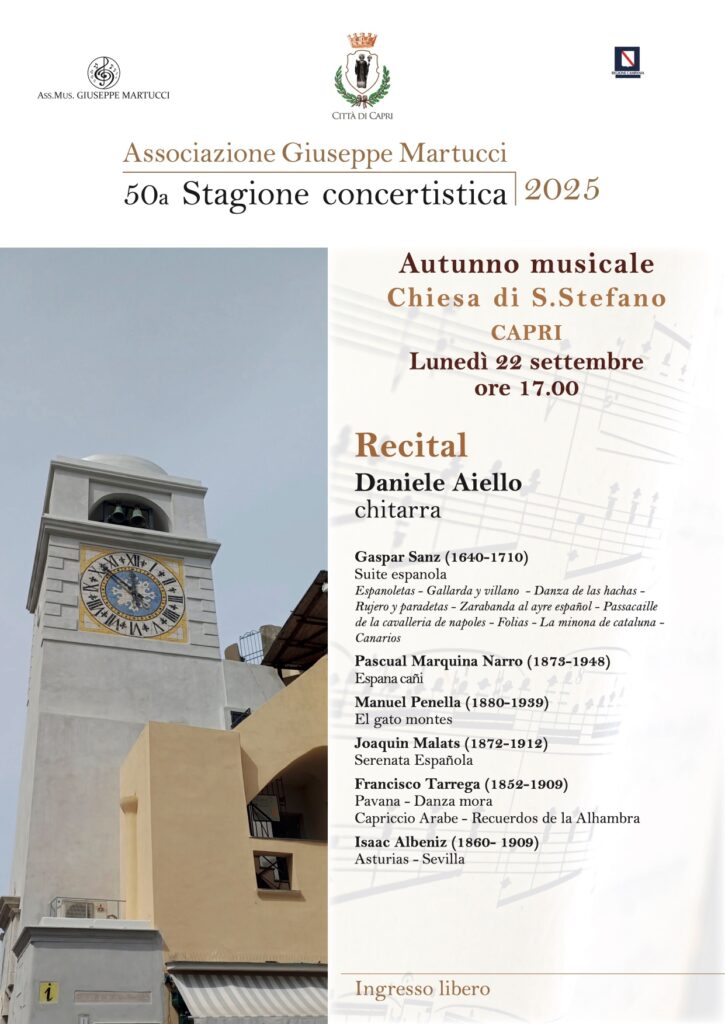 Recital chitarra, Chiesa S. Stefano, Lunedì 22 settembre, ore 17.00