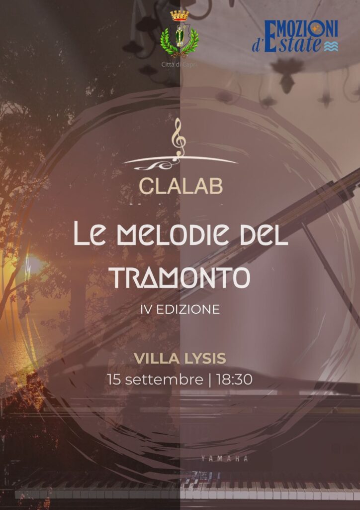 Clalab: Quarta edizione “Le melodie del tramonto” Lunedì 15 settembre | 18:30, Villa Lysis