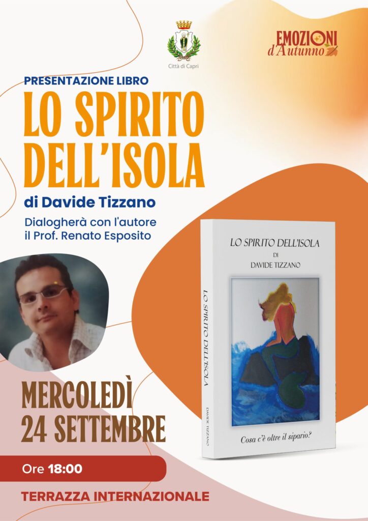 Presentazione libro “Lo spirito dell’isola” 24 settembre ore 18.00 Terrazza Internazionale