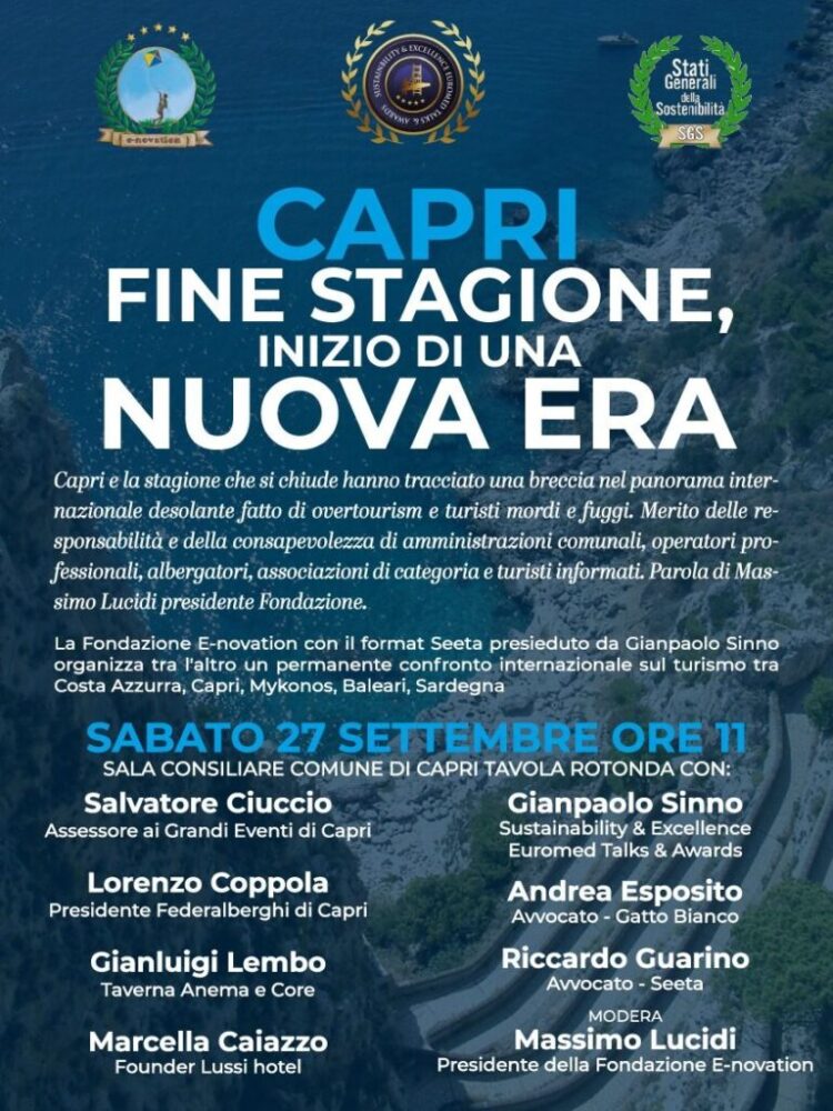 Tavola rotonda, oggi Sabato 27 settembre, ore 11:00, Sala Consiliare Municipio di Capri