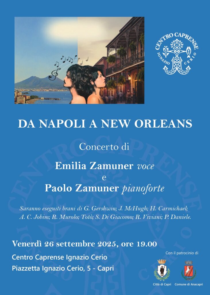 Concerto “Da Napoli a New Orleans”: Emilia e Paolo Zamuner al Centro Cerio – 26 settembre ore 19