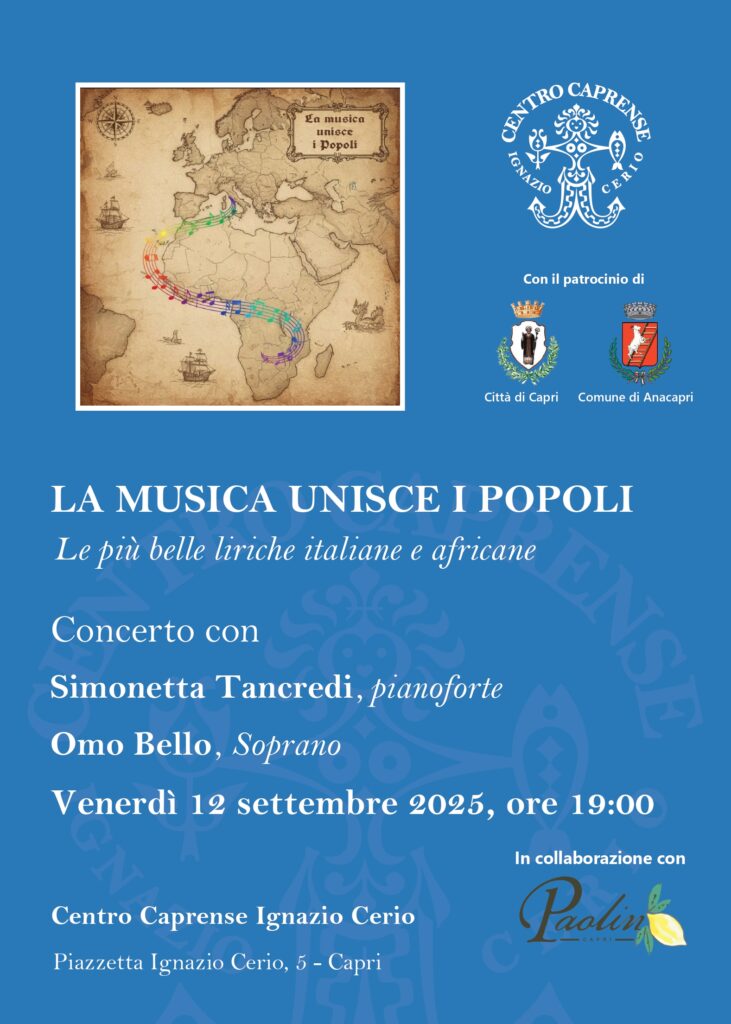 Concerto “La musica unisce i popoli” – Simonetta Tancredi e Omo Bello – Venerdì 12 Settembre ore 19