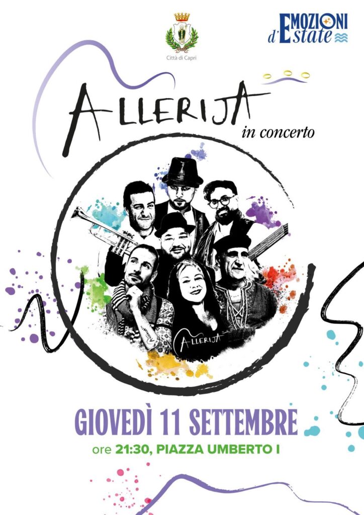 Allerija in concerto, 11 settembre ore 21:30 in Piazzetta