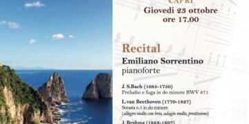 Autunno musicale: giovedì 23 ottobre recital di Emiliano Sorrentino