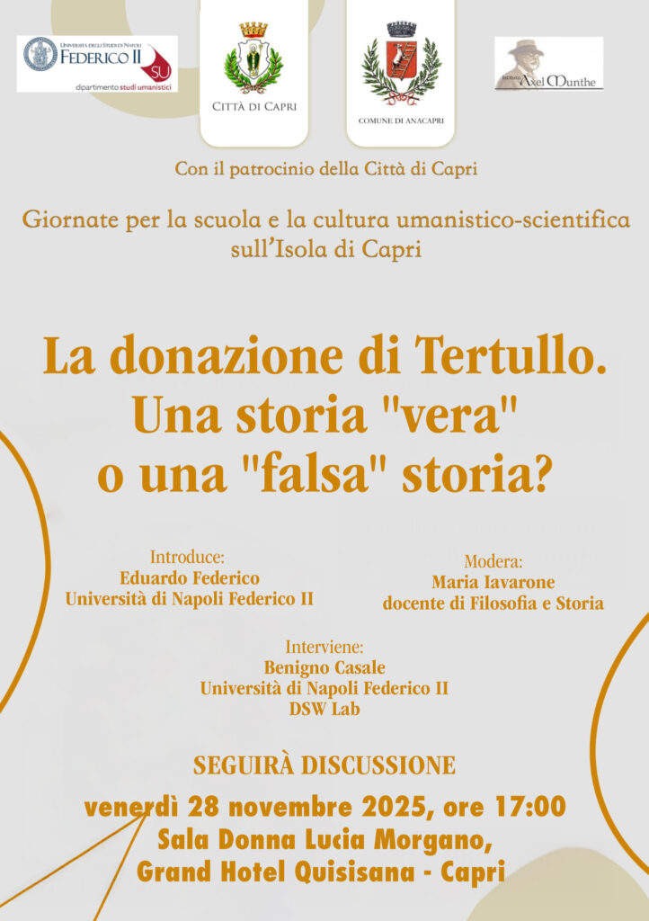 Giornate per la scuola e la cultura umanistico-scientifica sull’isola di Capri