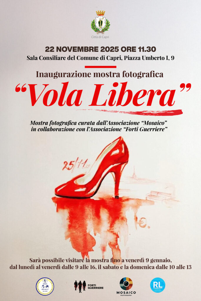 Mostra fotografica “Vola Libera” al Municipio di Capri è rinviata a sabato 29 novembre.