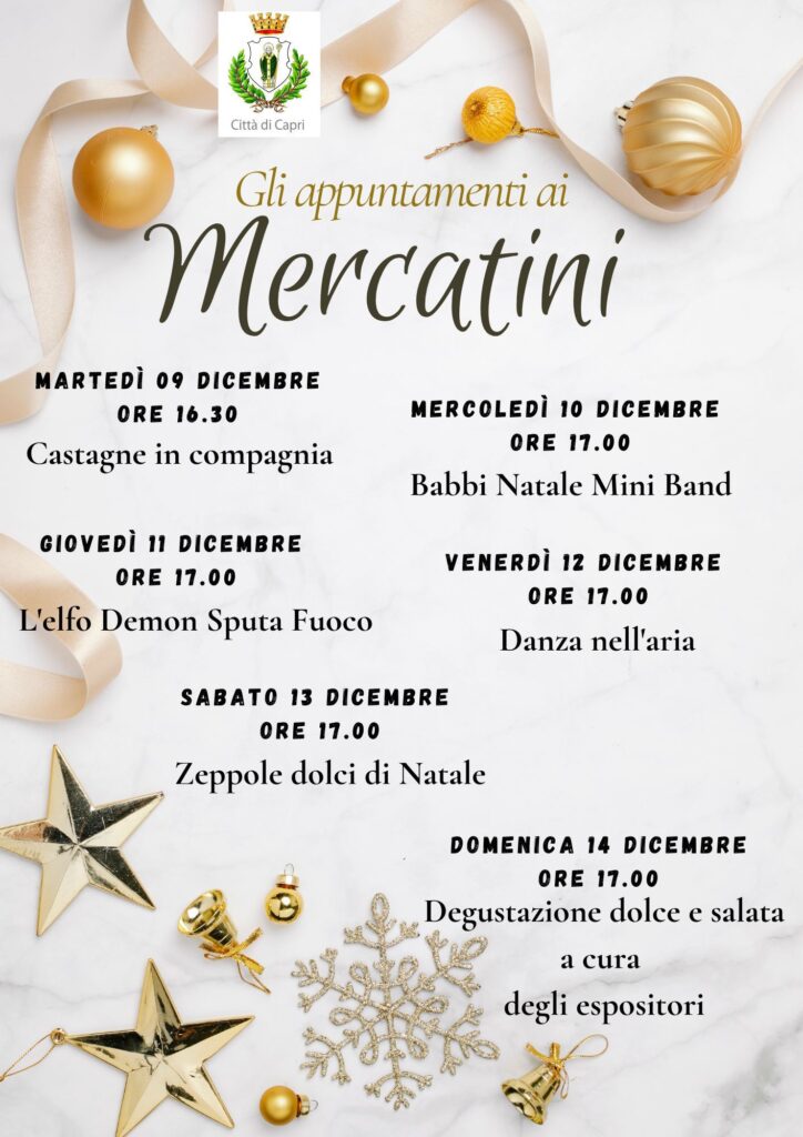 Gli appuntamenti ai Mercatini di Natale