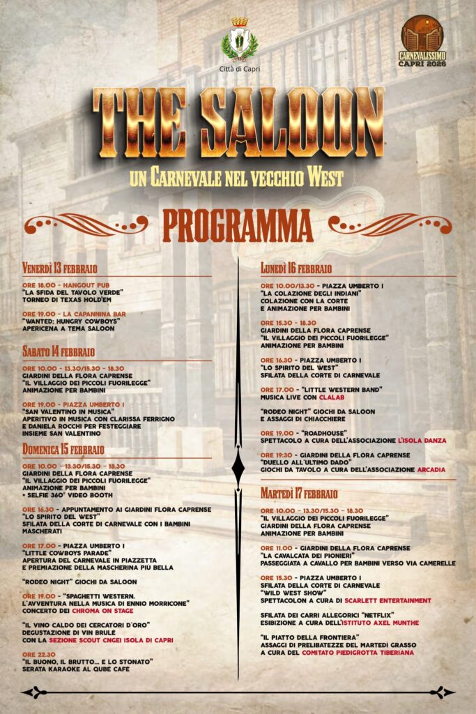 Città di Capri: Programma Carnevale 2026