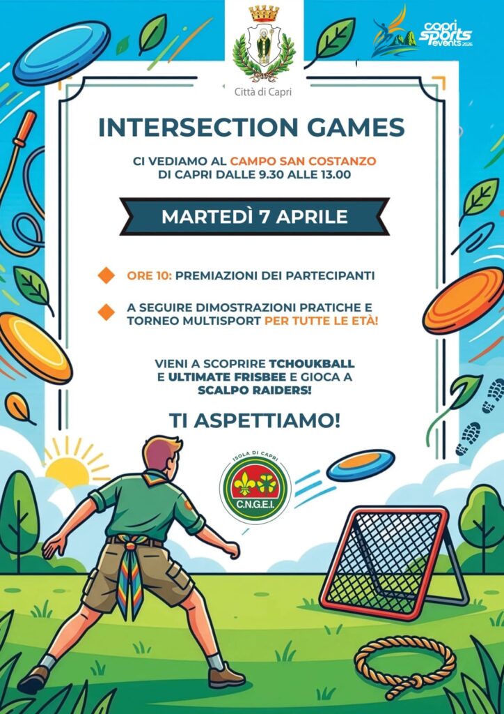 Città di Capri: Intersection Games, Martedì 7 aprile dalle ore 9:30, Campo Sportivo San Costanzo