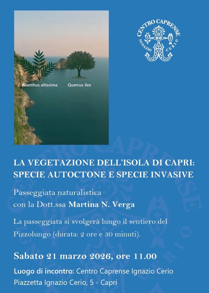 LA VEGETAZIONE DELL’ISOLA DI CAPRI: Passeggiata naturalistica con la Dott.ssa Martina Verga – 21 Marzo ore 11