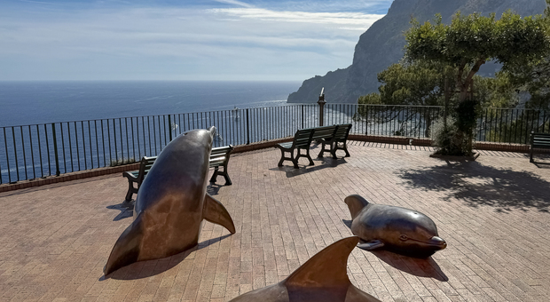 Capri, sul belvedere di Tragara i Delfini di Giuseppe Lo Schiavo interrogano il Mediterraneo