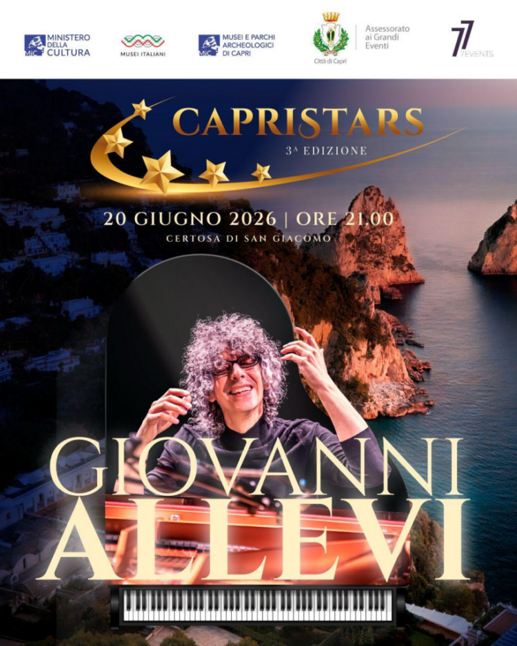 20 Giugno 2026 – Giovanni Allevi protagonista della terza edizione alla Certosa di San Giacomo Cultura, resilienza e inclusione al centro del progetto