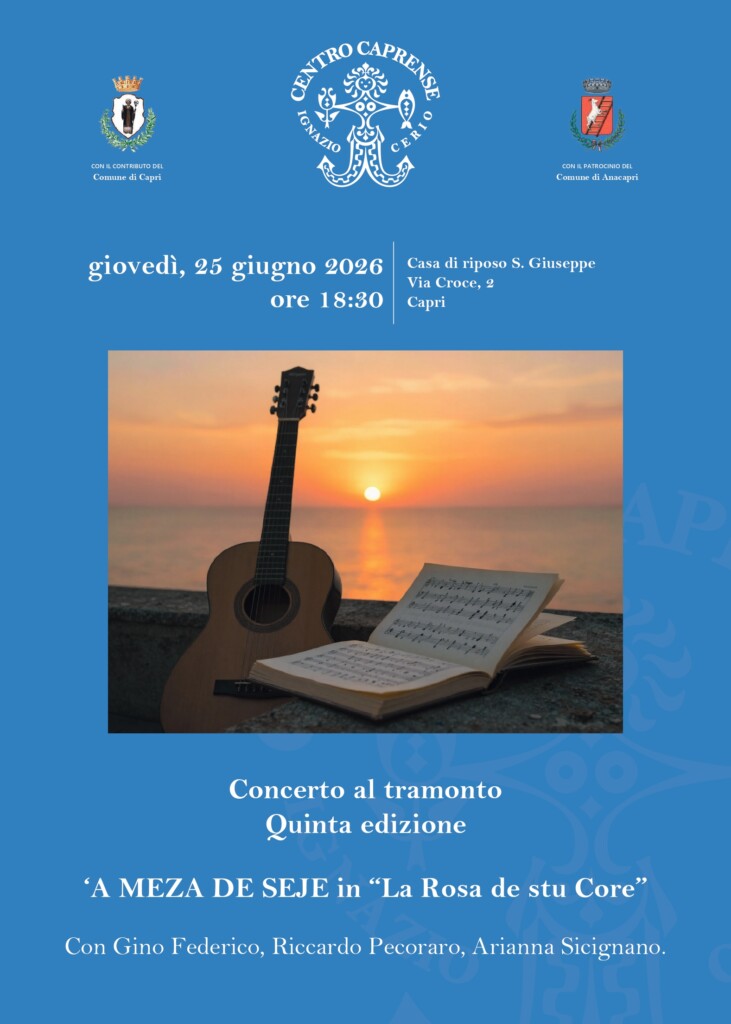 Concerto al tramonto: 25 giugno ore 18.30 – Casa di riposo San Giuseppe di Capri