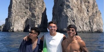 Capri, giornata di mare per Alisson Santos e Giovane