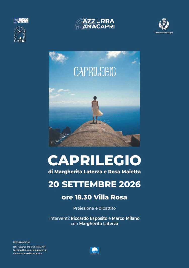 Anacapri: Presentazione del libro “CAPRILEGIO” di Margherita Laterza e Rosa Maietta, 20 SETTEMBRE 2026 ore 18.30, Villa Rosa