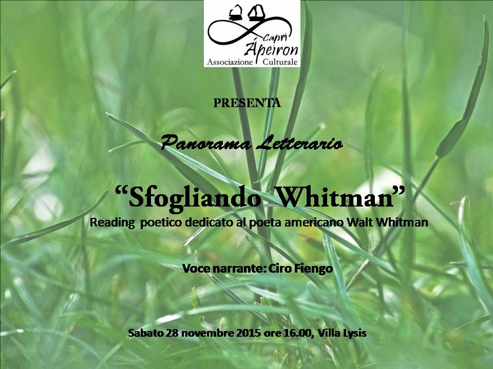 Sfogliando Whitman, sesto appuntamento di Panorama Lettarario di Apeiron.
