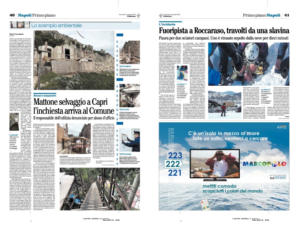 Mattone selvaggio a Capri l’ inchiesta arriva al Comune. Il responsabile dell’ edilizia denunciato per abuso d’ ufficio