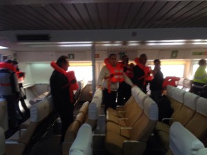 A bordo dell'aliscafo Zenit durante l'avaria. Capri 2014 Capripress