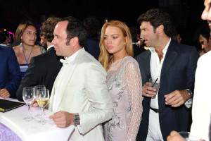 Lindsay Lohan con l'amico Ermanno piraes. Capri 2015 Capripress